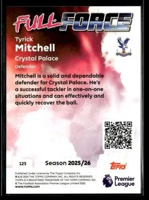 2025-26 Topps Premier League #125 Tyrick Mitchell Rainbow Foil