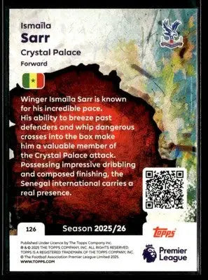 2025-26 Topps Premier League #126 Ismaïla Sarr Rainbow Foil - Soccer Card Single