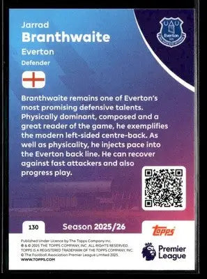 2025-26 Topps Premier League #130 Jarrad Branthwaite - Soccer Card Single