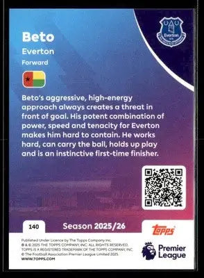 2025-26 Topps Premier League #140 Beto - Soccer Card Single
