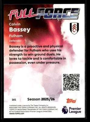 2025-26 Topps Premier League #161 Calvin Bassey Rainbow Foil - Soccer Card Single