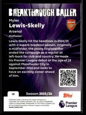 2025-26 Topps Premier League #18 Myles Lewis-Skelly - Soccer Card Single