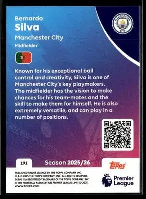 2025-26 Topps Premier League #191 Bernardo Silva - Soccer Card Single
