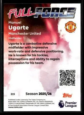 2025-26 Topps Premier League #215 Manuel Ugarte Rainbow Foil - Soccer Card Single