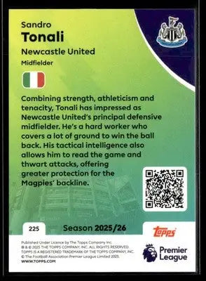 2025-26 Topps Premier League #225 Sandro Tonali - Soccer Card Single