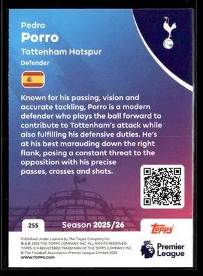 2025-26 Topps Premier League #255 Pedro Porro - Soccer Card Single