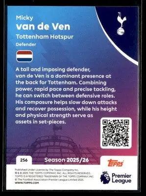2025-26 Topps Premier League #256 Micky van de Ven - Soccer Card Single