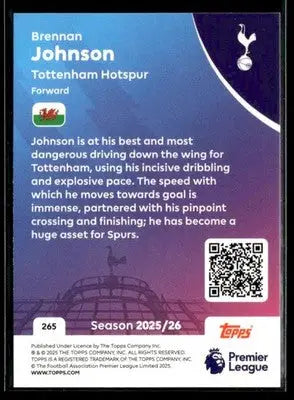 2025-26 Topps Premier League #265 Brennan Johnson - Soccer Card Single