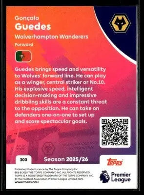 2025-26 Topps Premier League #300 Gonçalo Guedes - Soccer Card Single