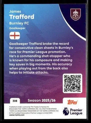 2025-26 Topps Premier League #308 James Trafford - Soccer Card Single