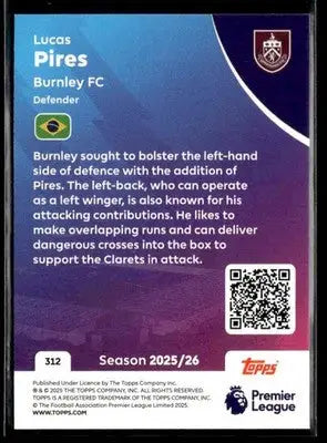 2025-26 Topps Premier League #312 Lucas Pires - Soccer Card Single