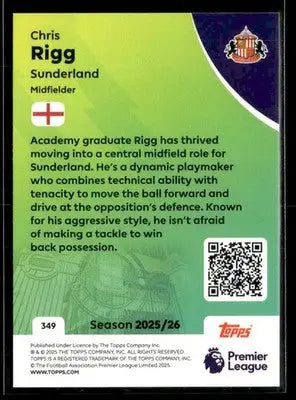 2025-26 Topps Premier League #349 Chris Rigg - Soccer Card Single