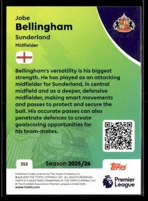 2025-26 Topps Premier League #352 Jobe Bellingham - Soccer Card Single