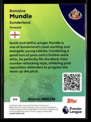2025-26 Topps Premier League #354 Romaine Mundle - Soccer Card Single