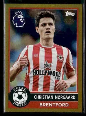 2025-26 Topps Premier League #385 Christian Nørgaard Gold Rainbow Foil #/50 - Soccer Card Single