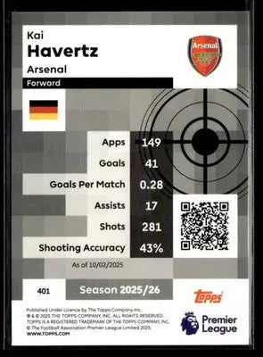 2025-26 Topps Premier League #401 Kai Havertz - Soccer Card Single