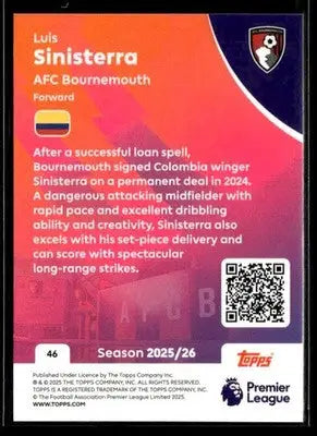 2025-26 Topps Premier League #46 Luis Sinisterra - Soccer Card Single