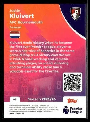 2025-26 Topps Premier League #48 Justin Kluivert - Soccer Card Single