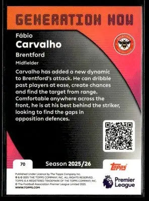 2025-26 Topps Premier League #70 Fábio Carvalho Rainbow Foil - Soccer Card Single