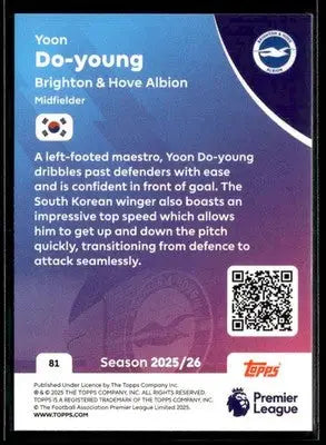 2025-26 Topps Premier League #81 Yoon Do-young - Soccer Card Single