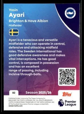 2025-26 Topps Premier League #82 Yasin Ayari - Soccer Card Single