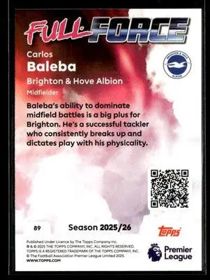2025-26 Topps Premier League #89 Carlos Baleba Rainbow Foil