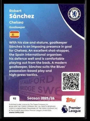 2025-26 Topps Premier League #92 Robert Sánchez - Soccer Card Single