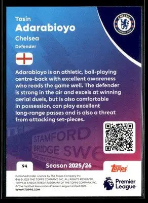 2025-26 Topps Premier League #94 Tosin Adarabioyo - Soccer Card Single