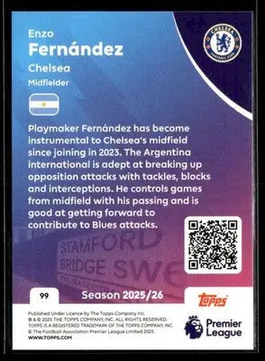 2025-26 Topps Premier League #99 Enzo Fernández - Soccer Card Single