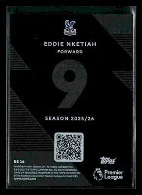 2025-26 Topps Premier League #BE16 Eddie Nketiah Black Edge Edition