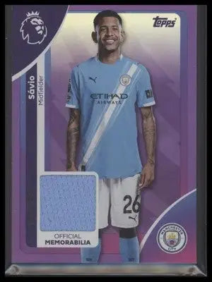 2025-26 Topps Premier League #RE-SAV Sávio Premier Relics Purple Foil #043/199 - Soccer Card Single