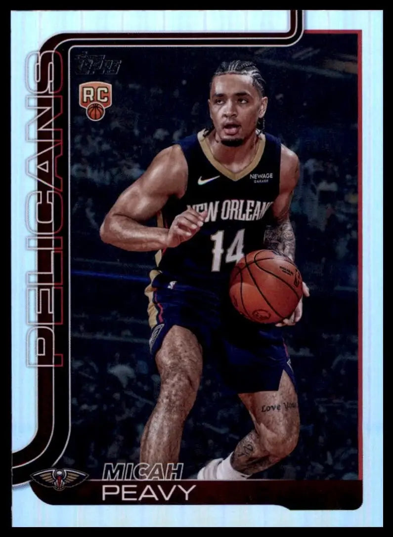 2025-26 Topps Rainbow Foil Micah Peavy Rookie #241 New Orleans Pelicans Card NBA - Basketball Card Single