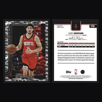 2025-26 Topps Reed Sheppard #178 Crackleboard Foil Houston Rockets - Basketball Card Single