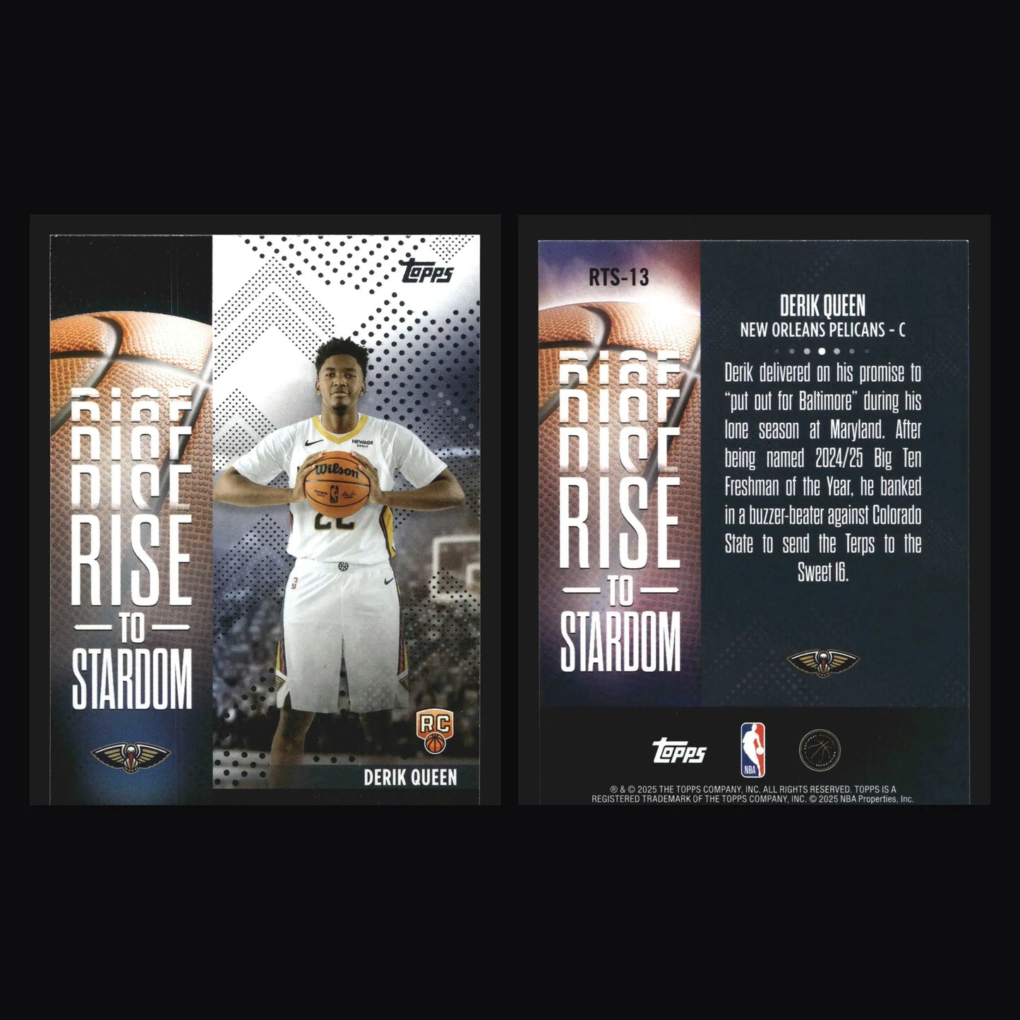 2025-26 Topps Rise to Stardom Derik Queen #RTS-13 Insert RC Pelicans