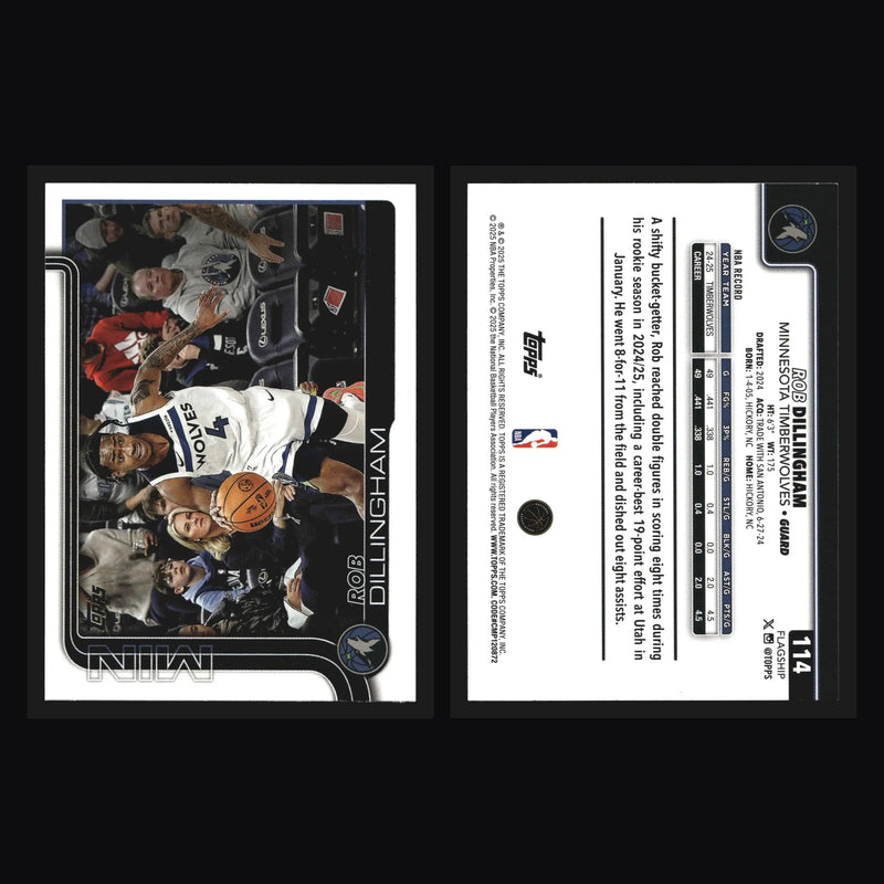 2025-26 Topps Rob Dillingham #114 Minnesota Timberwolves - Basketball Card Single