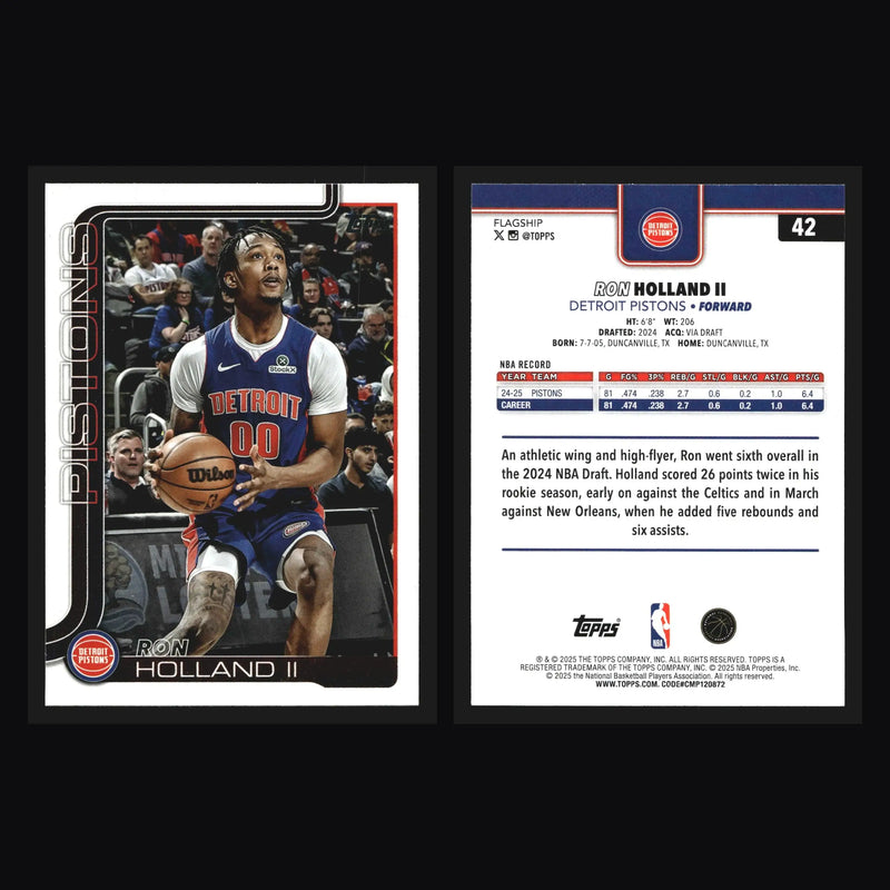 2025-26 Topps Ron Holland II #42 Detroit Pistons