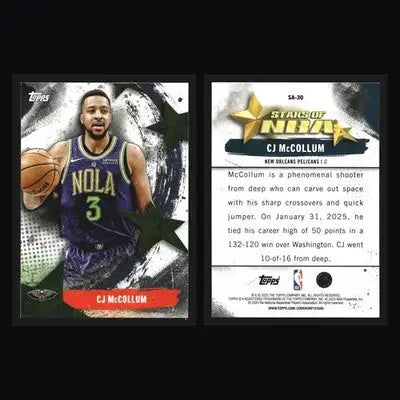2025-26 Topps Stars of the NBA CJ McCollum #SA-30 Insert New Orleans Pelicans - Basketball Card Single