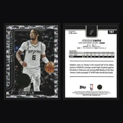2025-26 Topps Stephon Castle #197 Crackleboard Foil San Antonio Spurs - Basketball Card Single