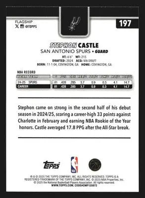 2025-26 Topps Stephon Castle #197 Crackleboard Foil San Antonio Spurs - Basketball Card Single