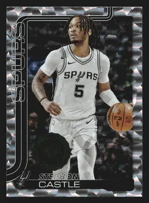 2025-26 Topps Stephon Castle #197 Crackleboard Foil San Antonio Spurs - Basketball Card Single