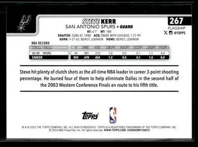 2025-26 Topps Steve Kerr #267 San Antonio Spurs