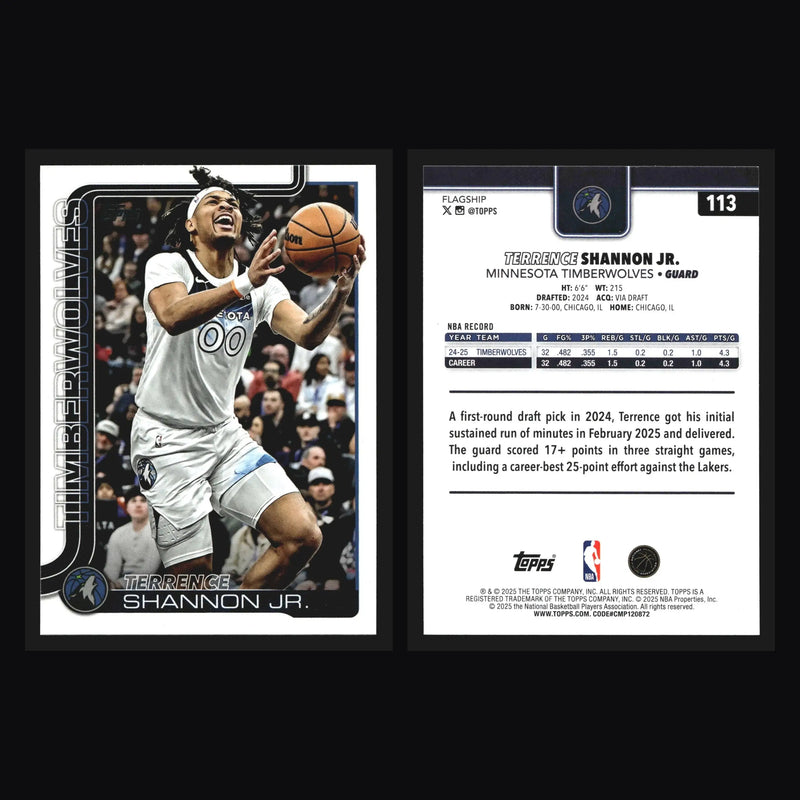 2025-26 Topps Terrence Shannon Jr. #113 Minnesota Timberwolves - Basketball Card Single