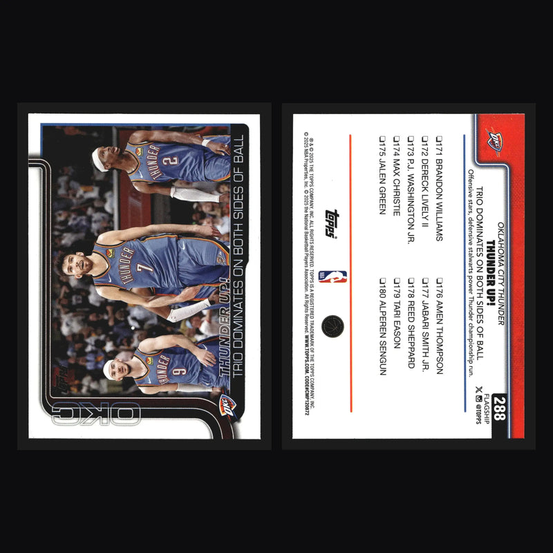 2025-26 Topps Thunder Up! #288 Oklahoma City Thunder - Basketball Card Single
