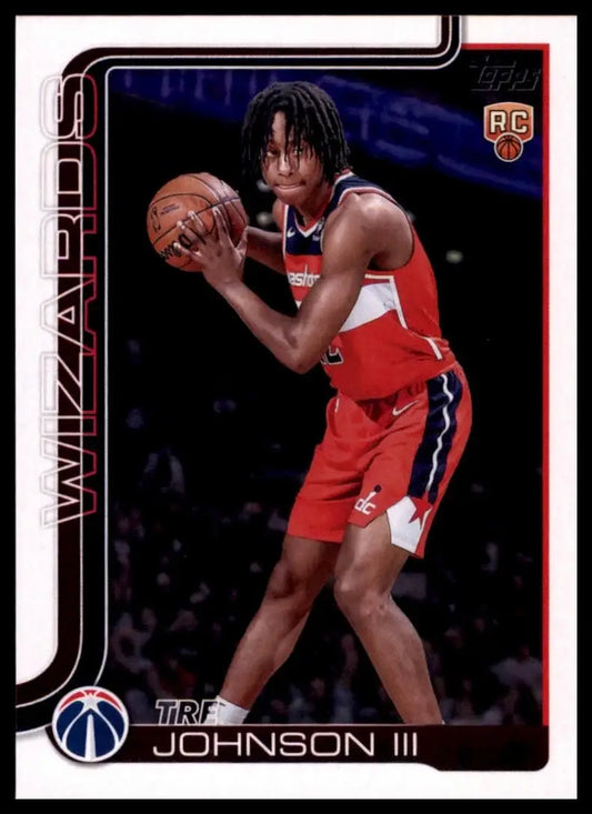 2025-26 Topps Tre Johnson III Rookie #206 Washington Wizards Basketball Card NBA