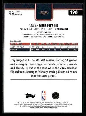 2025-26 Topps Trey Murphy III #190 New Orleans Pelicans