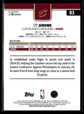 2025-26 Topps Ty Jerome #83 Base Cleveland Cavaliers