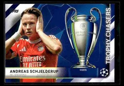 2025-26 Topps UEFA Club Andreas Schjelderup #TC-23 Trophy Chasers Benfica - Soccer Card Single