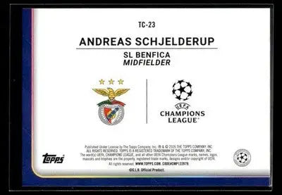 2025-26 Topps UEFA Club Andreas Schjelderup #TC-23 Trophy Chasers Benfica - Soccer Card Single