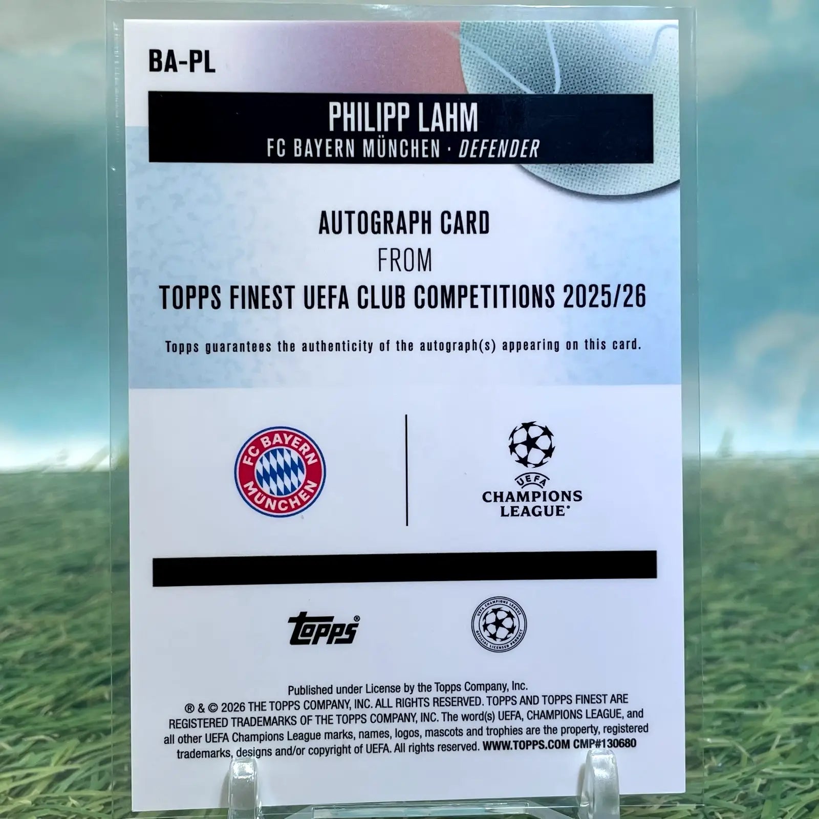 2025-26 Topps UEFA Club Competition Finest Philipp Lahm Auto Green Refractor /99
