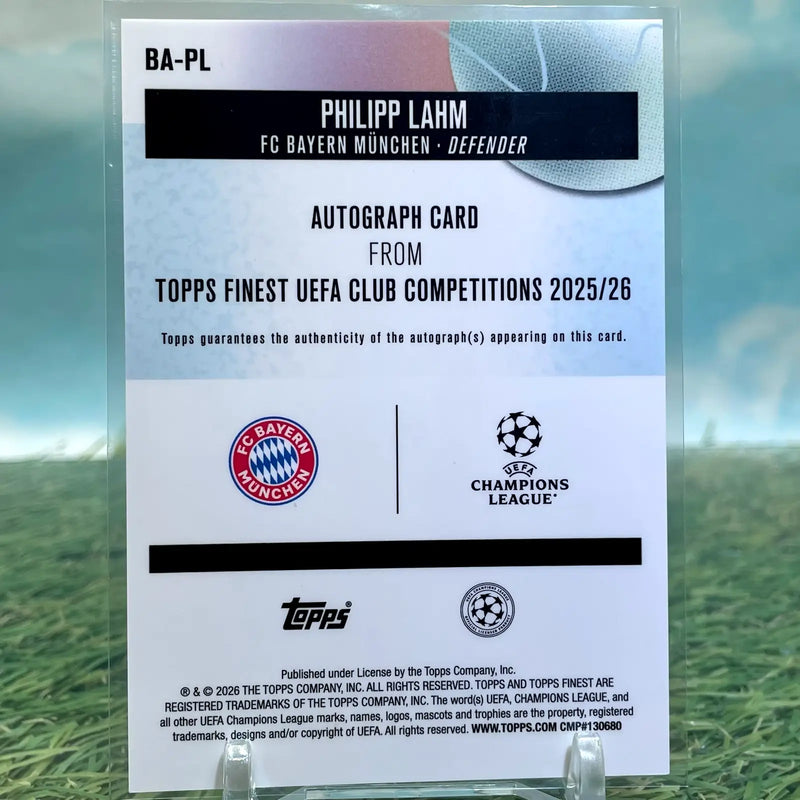 2025-26 Topps UEFA Club Competition Finest Philipp Lahm Auto Green Refractor /99